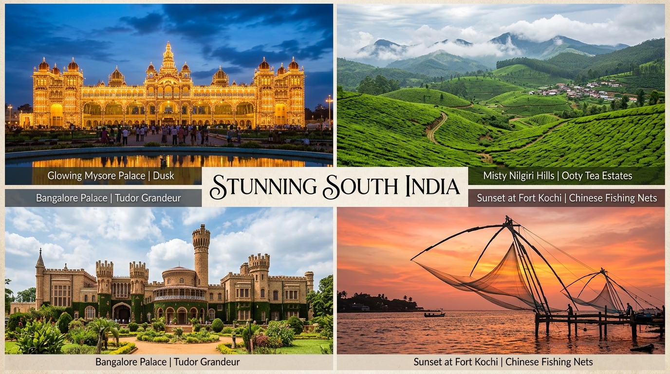Bengaluru – Mysuru – Ooty – Kochi | South India Highlights (6N/7D)