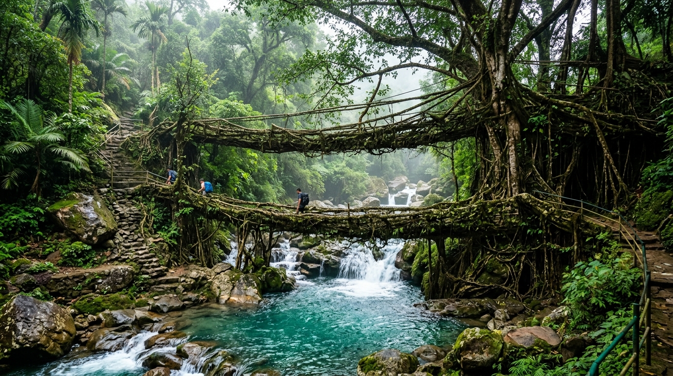 Meghalaya Adventure, Caves & Living Root Bridge Trek