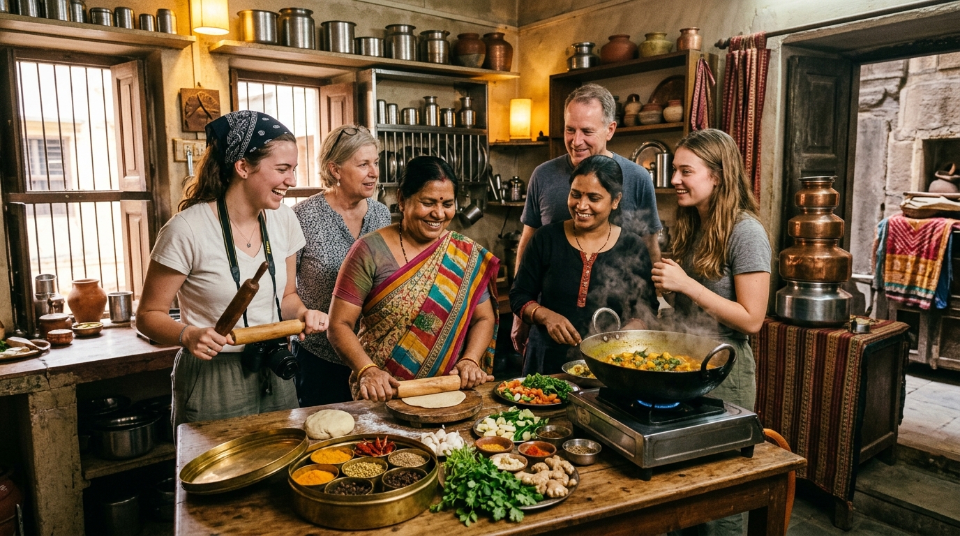Inside a Varanasi Home: Cooking Demonstration & Meal with a Local Family
